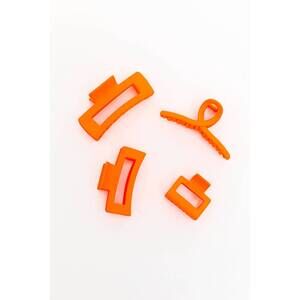 NEW 123 AMORE women's claw clip set in orange